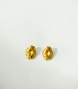 18K Gold Contemporary Oval Earrings