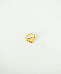 18K Gold Heart Ring