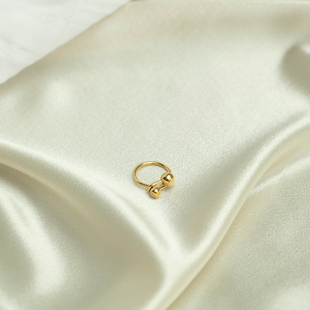 Angela Double Ball Gold Ring