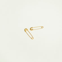Load image into Gallery viewer, Not Playing Safe Gold Safety Pin Earrings
