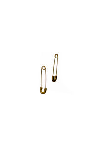Not Playing Safe Gold Safety Pin Earrings
